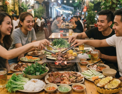 Món nướng cho nhóm bạn nên gọi theo khẩu phần để bàn ăn không bị dư